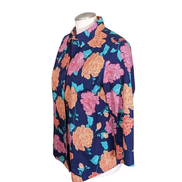 Chicos 2 Womens US Large 12 Button Up Top Floral No Iron Stain Shield Travel - Picture 4 of 7